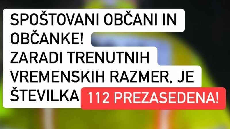 112 danes prezasedena